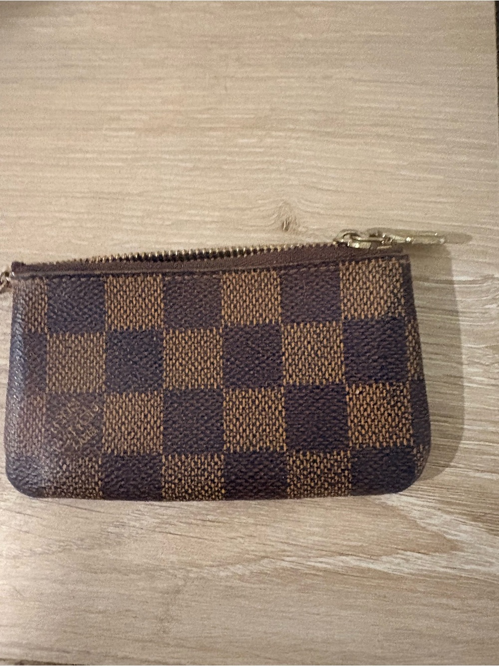 Louis Vuitton Damier Ebene Key Pouch Cles Coin Purse Brown